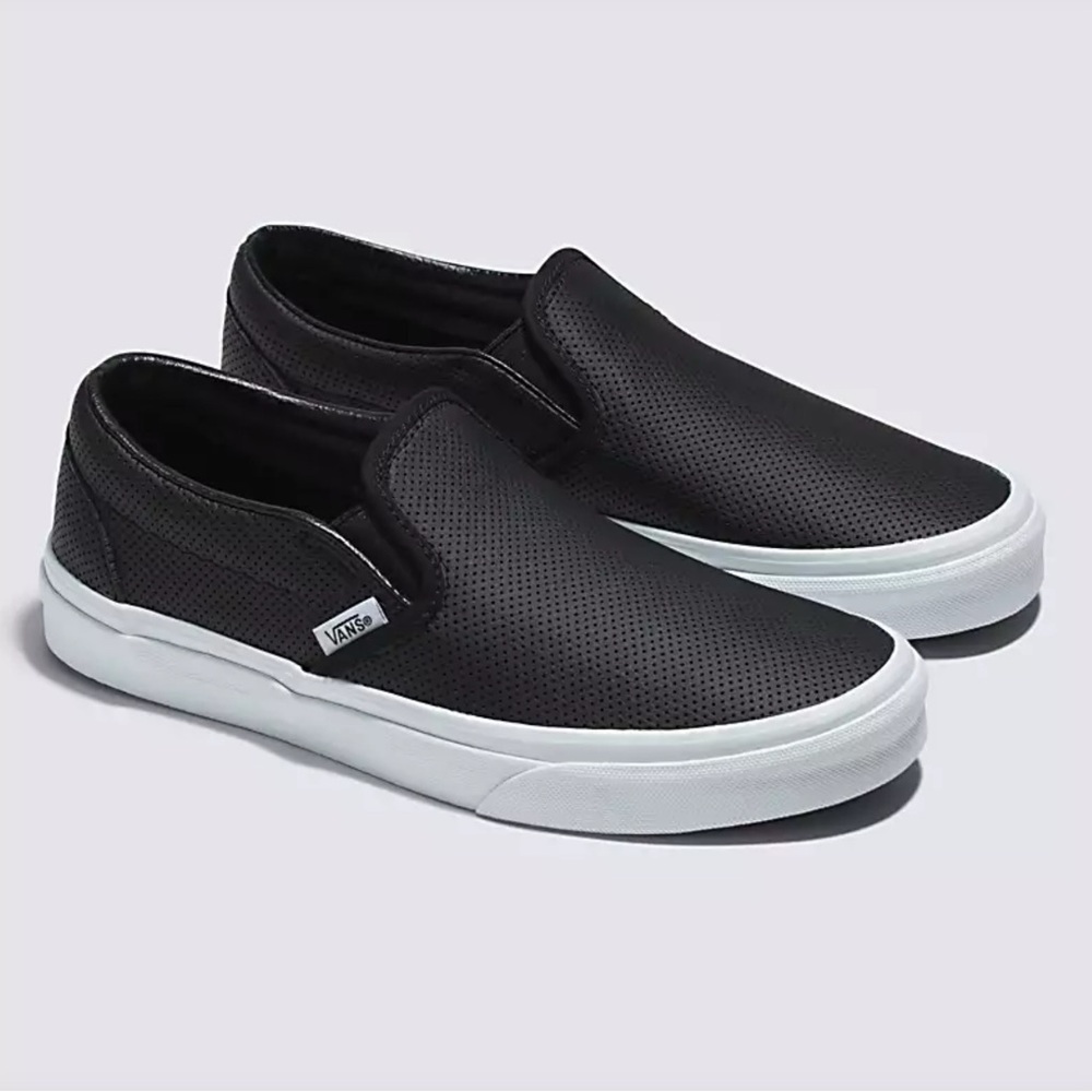 VGUC- Vans ‘Classic’ Slip-On Perforated Leather Sneaker